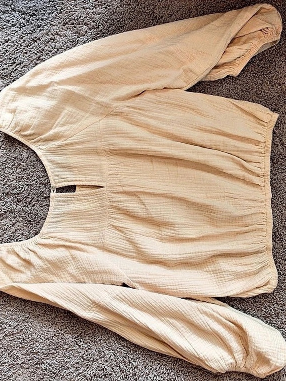 Zoco Long Sleeve Blouse in Cream Size Medium